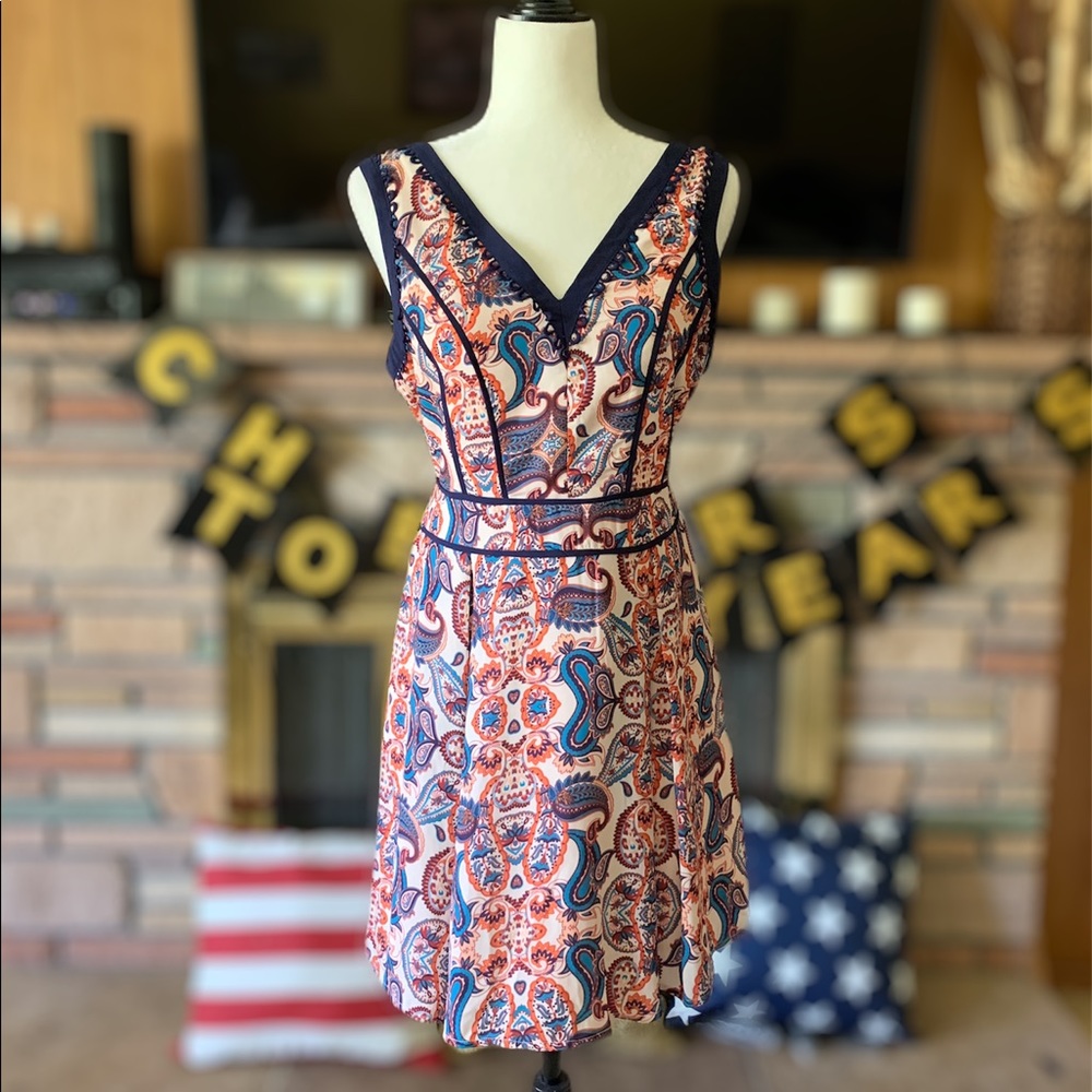 Adelyn Rae Multicolor Paisley Dress